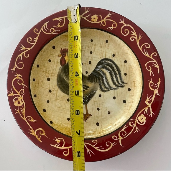 Sakura Farmhouse Rooster Earthenware Dinner Plates - Set of 2 - Picture 6 of 6